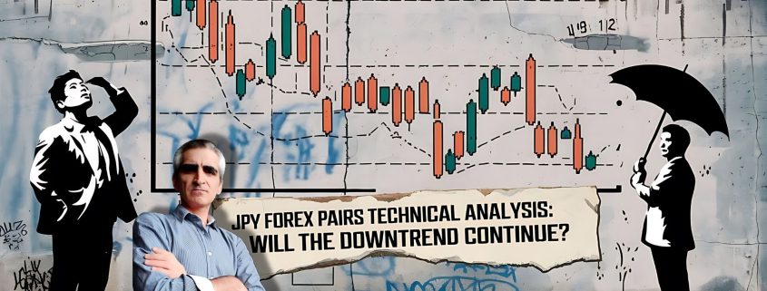 Graph showing analysis of JPY Forex pairs with focus on consolidation and potential bearish trend.